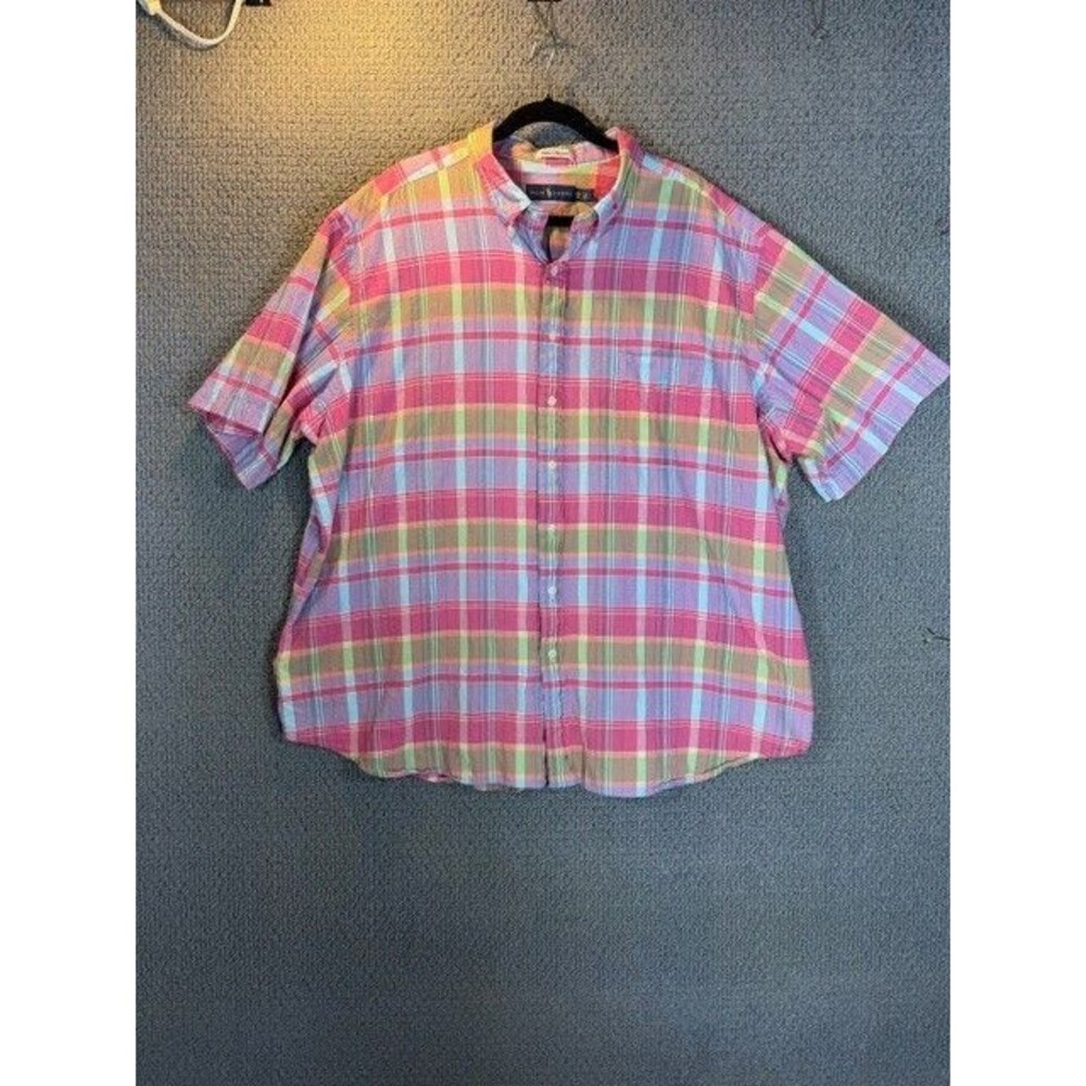 Ralph Lauren Pony Indian Madras Button Shirt Multi Plaid Resort Preppy Men 3XB